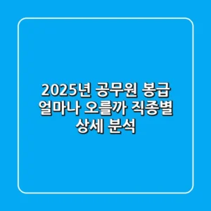 2025년 공무원 봉급, 얼마나 오를까? 직종별 상세 분석!
