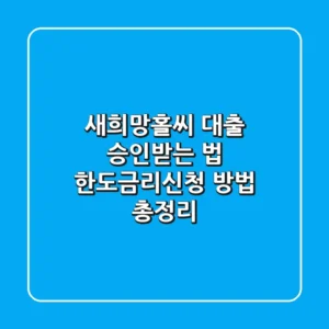 새희망홀씨 대출, 승인받는 법! 한도·금리·신청 방법 총정리