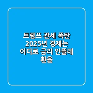 트럼프 관세 폭탄, 2025년 경제는 어디로? [금리, 인플레, 환율]