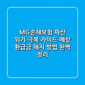 MG손해보험 파산 위기 극복 가이드: 예상 환급금, 해지 방법 완벽 정리