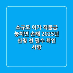 소규모 어가 직불금, 놓치면 손해! 2025년 신청 전 필수 확인 사항