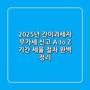 2025년 간이과세자 부가세 신고 A to Z: 기간, 세율, 절차 완벽 정리
