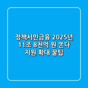 정책서민금융 2025년, 11조 8천억 원 쏜다!💰 지원 확대 꿀팁
