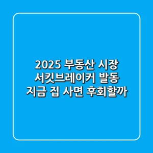 2025 부동산 시장 서킷브레이커 발동! 지금 집 사면 후회할까?