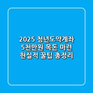 2025 청년도약계좌, 5천만원 목돈 마련 현실적 꿀팁 총정리