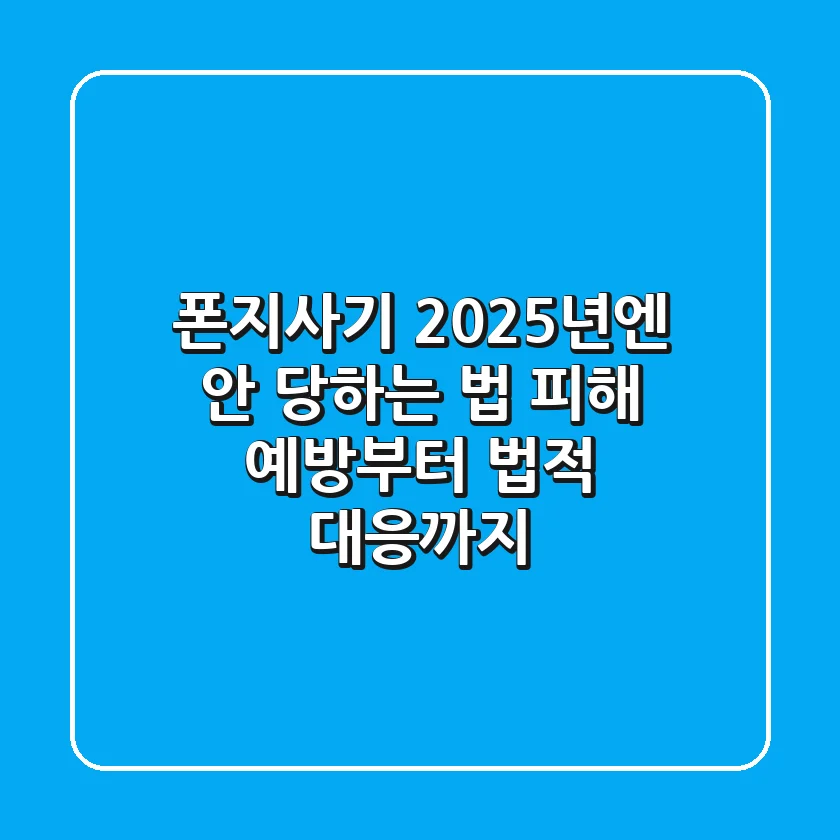 폰지사기, 2025년엔 안 당하는 법: 피해 예방부터 법적 대응까지