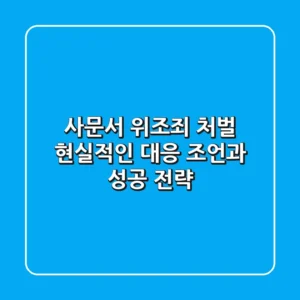 사문서 위조죄 처벌, 현실적인 대응 조언과 성공 전략