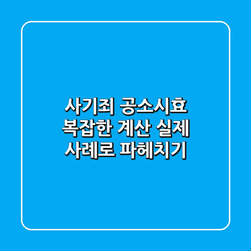 사기죄 공소시효, 복잡한 계산 실제 사례로 파헤치기