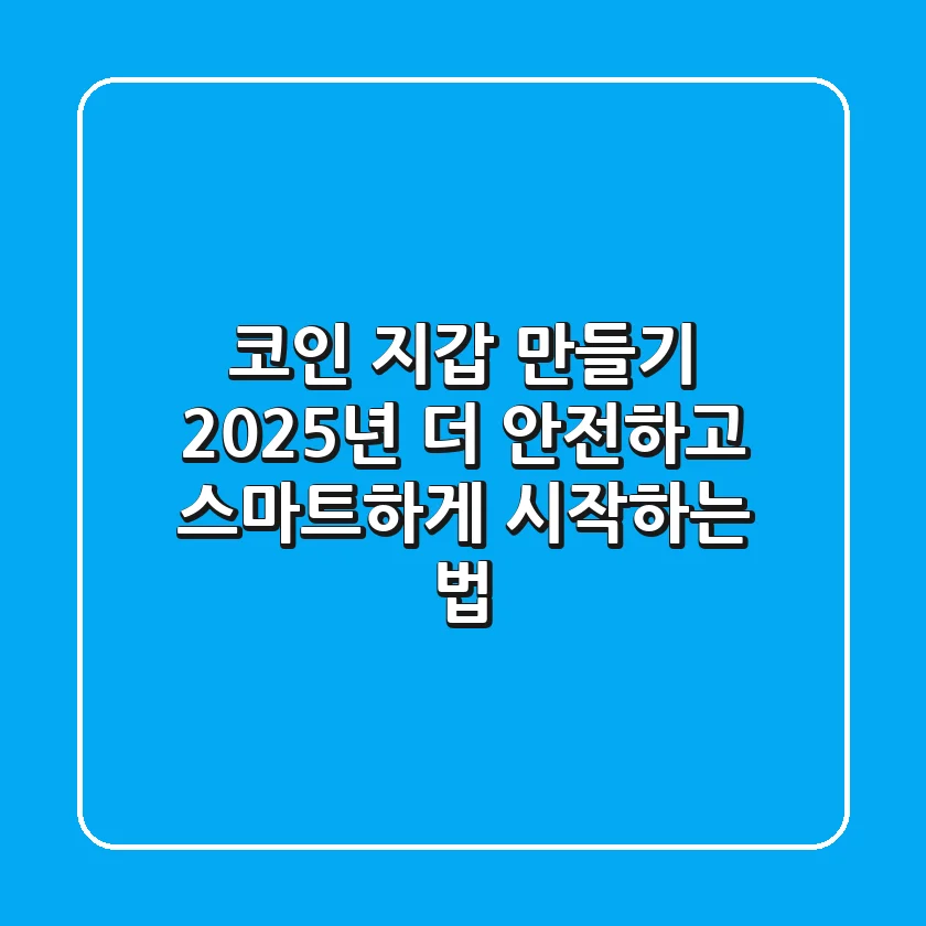 코인 지갑 만들기: 2025년, 더 안전하고 스마트하게 시작하는 법