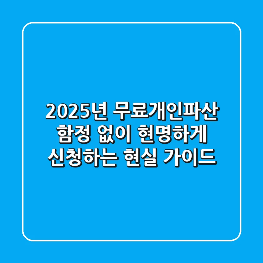 2025년 무료개인파산, 함정 없이 현명하게 신청하는 현실 가이드