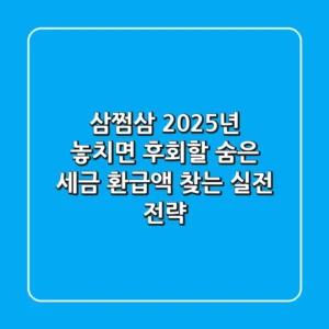 삼쩜삼, 2025년 놓치면 후회할 숨은 세금 환급액 찾는 실전 전략