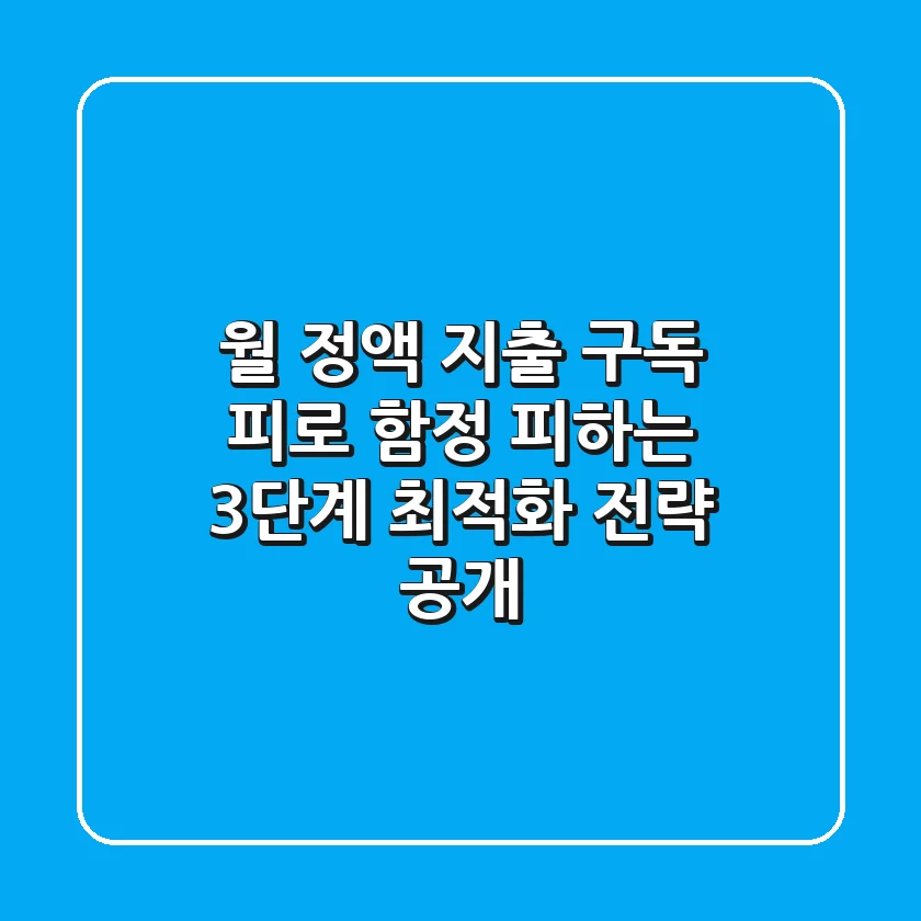 "월 정액 지출, '구독 피로' 함정 피하는 3단계 최적화 전략 공개"
