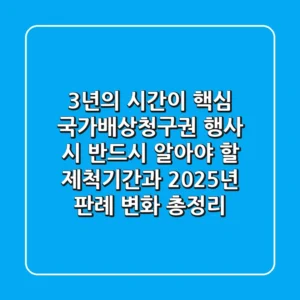 "3년의 시간이 핵심", 국가배상청구권 행사 시 반드시 알아야 할 제척기간과 2025년 판례 변화 총정리