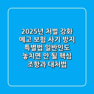 "2025년 처벌 강화 예고", 보험 사기 방지 특별법, 일반인도 놓치면 안 될 핵심 조항과 대처법