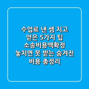 "수업료 낸 셈 치고 얻은 5가지 팁", 소송비용액확정, 놓치면 못 받는 '숨겨진 비용' 총정리