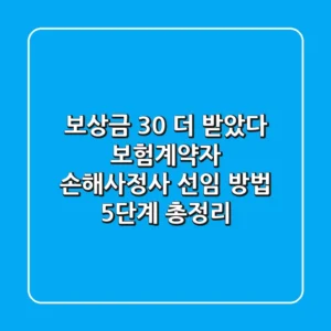 "보상금 30% 더 받았다", 보험계약자 손해사정사 선임 방법 5단계 총정리