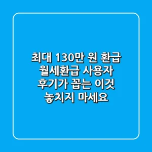"최대 130만 원 환급?", 월세환급 사용자 후기가 꼽는 '이것' 놓치지 마세요