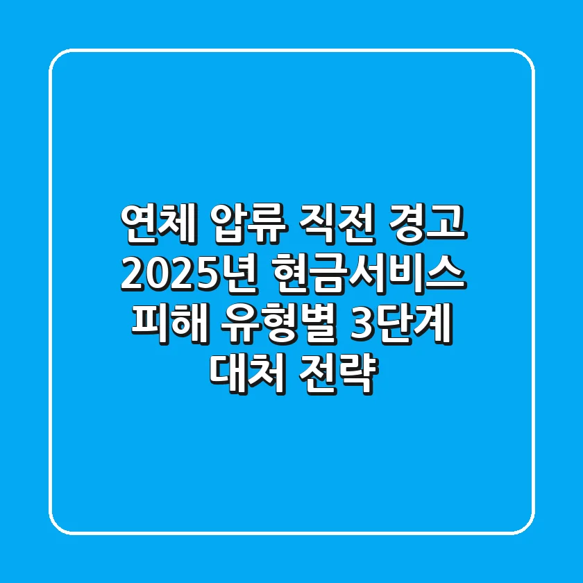 "연체 압류 직전 경고", 2025년 현금서비스 피해 유형별 3단계 대처 전략