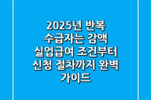 “2025년, 반복 수급자는 감액!”, 실업급여 조건부터 신청 절차까지 완벽 가이드
