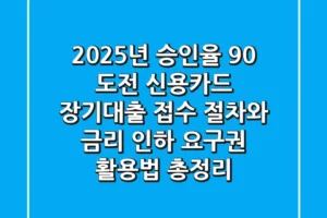 “2025년 승인율 90% 도전!”, 신용카드 장기대출 접수 절차와 금리 인하 요구권 활용법 총정리