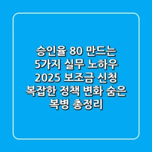 "승인율 80% 만드는 5가지 실무 노하우", 2025 보조금 신청, 복잡한 정책 변화 '숨은 복병' 총정리