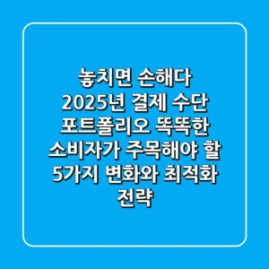"놓치면 손해다", 2025년 결제 수단 포트폴리오: 똑똑한 소비자가 주목해야 할 5가지 변화와 최적화 전략