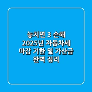 "놓치면 3% 손해", 2025년 자동차세 마감 기한 및 가산금 완벽 정리