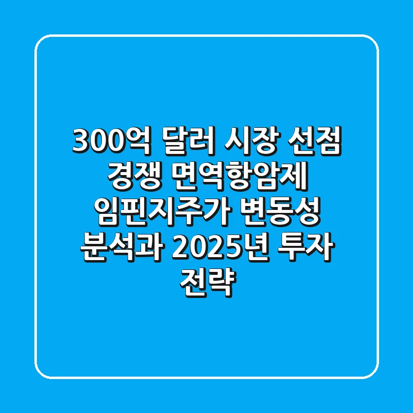 "300억 달러 시장 선점 경쟁", 면역항암제 임핀지주가 변동성 분석과 2025년 투자 전략