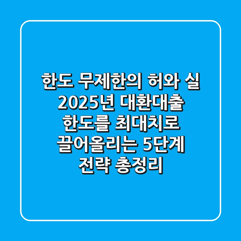 “한도 무제한”의 허와 실, 2025년 대환대출 한도를 최대치로 끌어올리는 5단계 전략 총정리